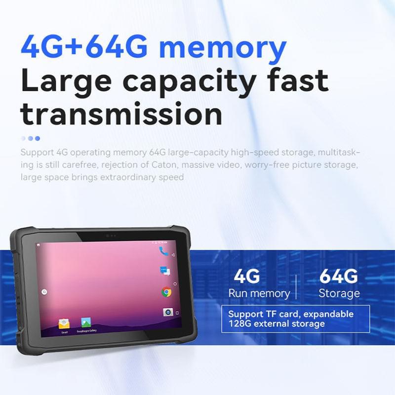 10.1 inch Rugged Android Tablet, IP65 Long Battery Life 4GB+64GB