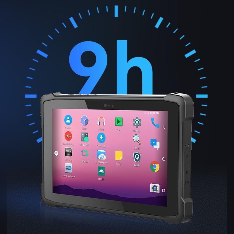 Tablette Android robuste de 10,1 pouces, longue durée de vie de la batterie IP65 4G + 64G