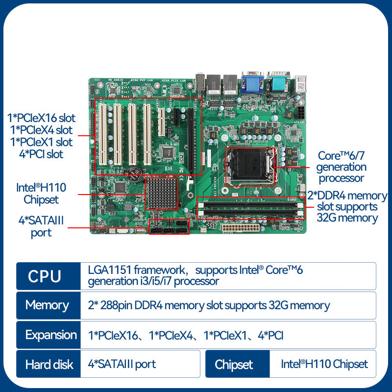 4U Rackmount Case,Intel® Core™ I3-6100/8GB/1TB