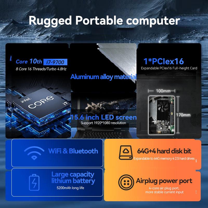 Ruggedized Laptop, Intel® Core™ I7-8700T/32G/1T+2T